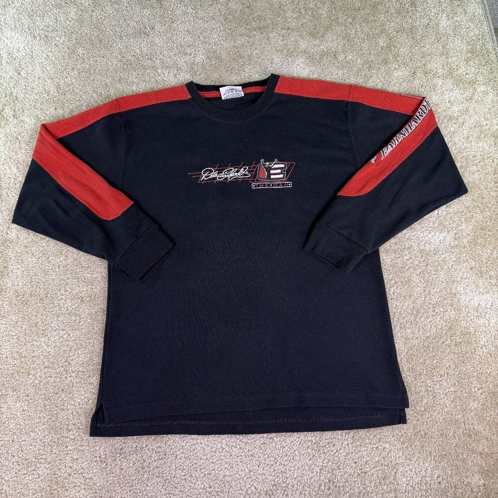 VTG Winners Circle Dale Earnhardt T-Shirt Mens XL Black Spellout Sleeve F046